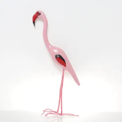 Inredningsdetalj (Flamingo i trä)