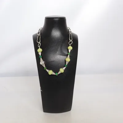 Necklace (Silver, Green, Multicolored) from Aska Unknown metal