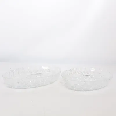 Serveringsskål (Geometric pressed glass pattern with a sparkling diamond-cut design)