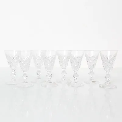 Snapsglas (FRITZ KALLENBERG serie ”Rut" 10.5 cm höga Boda glasbruk, signerade toppskick vintage!) från Kosta Boda