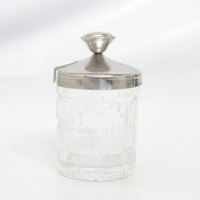 Sockerskål (Silverfärgad, Transparent)