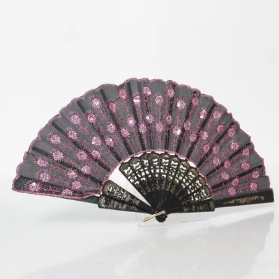 Solfjäder (Svart, Lila)