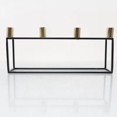 Adventsljusstake (Svart, Guldfärgad)