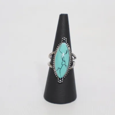 Ring (Turkis, Sølv) Ukendt metal