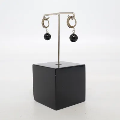 Örhängen (Svart, Silverfärgad) Silver