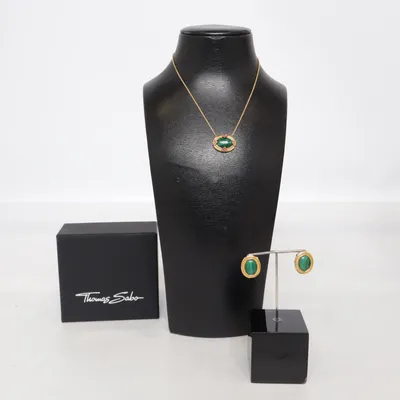 Smyckesset (Guldfärgad, Grön) från Thomas Sabo Silver