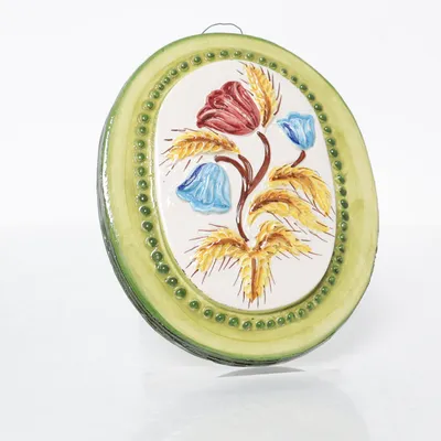 Wall plate (Green, White, Multicolored) from Italy