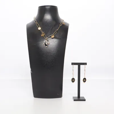 Parure de bijoux (Or, Noir) Métal inconnu