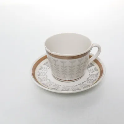 Kopp (Vit, Brun) från Upsala-Ekeby