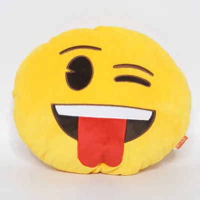 Prydnadskudde (Gul, Röd, Svart, Vit) från Emoji