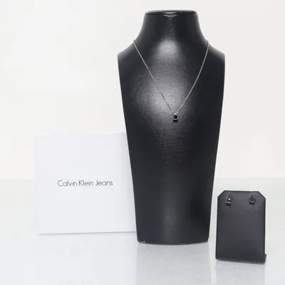 Smykkesæt (Sølv, Sort) fra Calvin Klein Jeans Ukendt metal