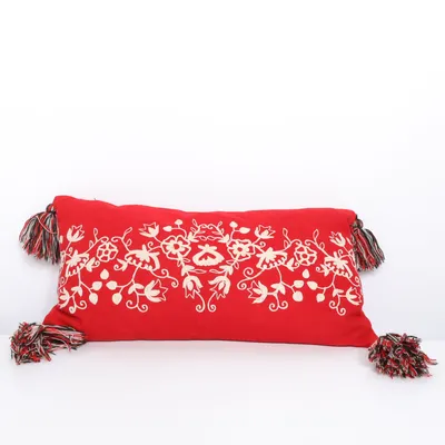 Sierkussen (Rood, Beige)