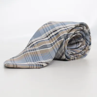 Stropdas (Blauw, Beige, Zwart) van Digel Zijde