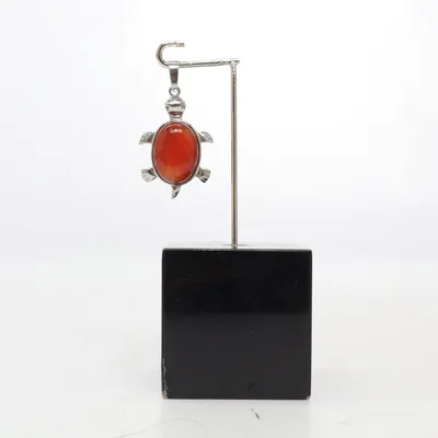 Pendant (Silver, Brown) Unknown metal