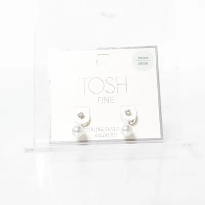Earrings (Gray, White) from Tosh Unknown metal