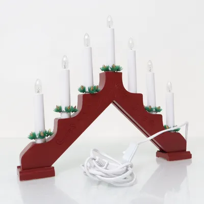 Elektrisk adventsljusstake (Röd, Flerfärgad)