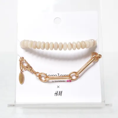 Bracelet (Beige, Gold) from Lemlem x H&M Unknown metal