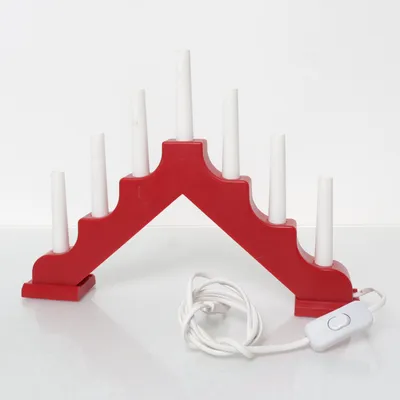 Elektrische adventskandelaar (Rood, Wit) van Rusta