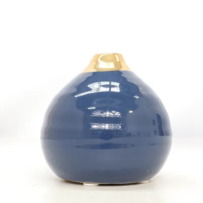 Vase (Blue, Gold) from Broste Copenhagen