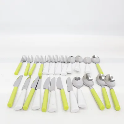 Cutlery (Green, White) from Stainless