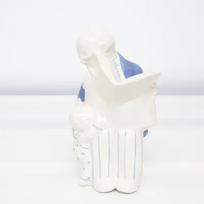 Figurin (Vit, Blå) från Gustavsberg