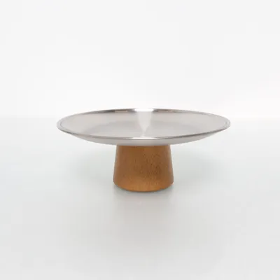 Tårtfat (Silverfärgad, Brun)