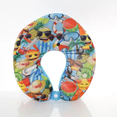 Nackkudde (Blå, Flerfärgad) från Emoji