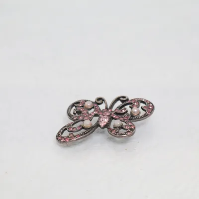 Broche (Roze, Zilver) Onbekend materiaal