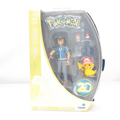 Legetøjsfigur (Ash And Pikachu 025 Pokemon 20th Anniversary Sonderedition selten Sammlerstück ) fra Tomy
