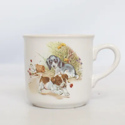 Mug (White, Multicolored) from Mariehult Sweden