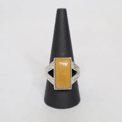 Ring (Gelber Aventurin ca. 12 ct) Mässing