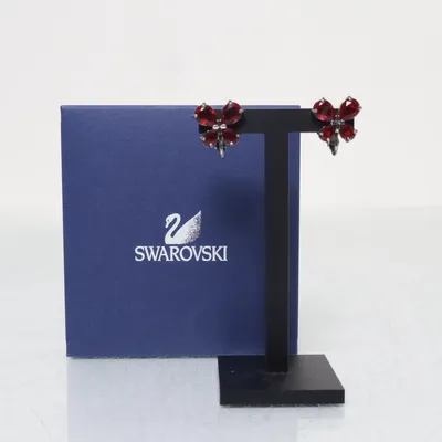 Earrings (Gray, Red) from Swarovski Unknown metal