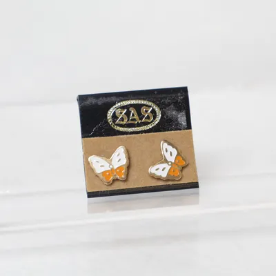 Örhängen (Vit, Orange, Guldfärgad) från SAS Okänd metall