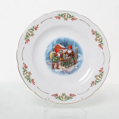 Tallerken (Hvid, Flerfarvet) fra Christineholm Porcelaine