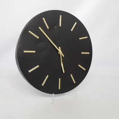 Wandklok (Zwart, Goud)