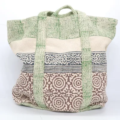 Canvas tas (Groen, Meerkleurig) van Loberon Katoen