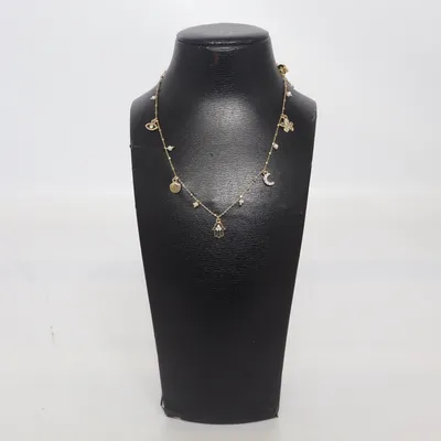 Necklace (Forgyldt sølv - ferskvandsperler og Preciosa-krystaller - charms med symbolik) from Pilgrim Gold plated
