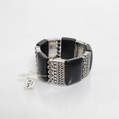 Armband (Svart, Silverfärgad) Okänd metall