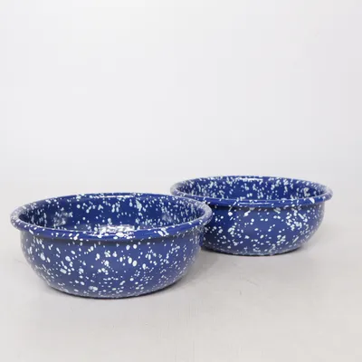 Skål (Enamel Bowl M Speckle Blue) fra HAY