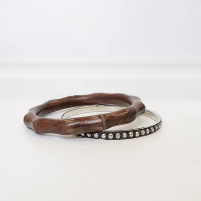 Armband (Bruin, Zilver) Onbekend materiaal