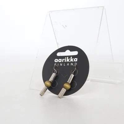 Örhängen (Grön, Silverfärgad) från Aarikka Trä, Rostfritt stål