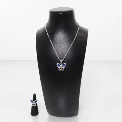 Sieradenset (Zilver, Blauw, Lila) Onbekend materiaal