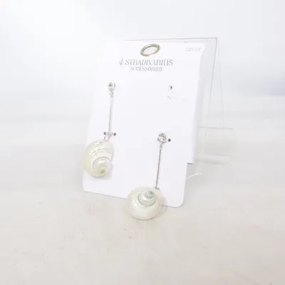 Earrings (White, Silver) from Stradivarius Unknown metal