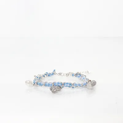 Armband (Blå, Silverfärgad) Okänd metall