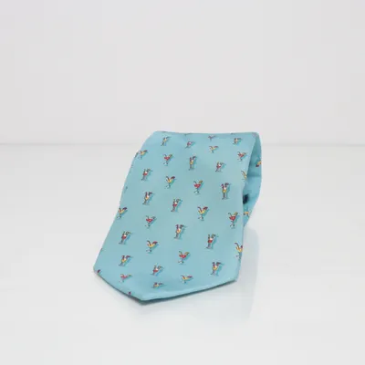 Stropdas (Blauw, Meerkleurig) van Drakes Zijde