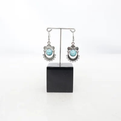 Oorbellen (Turquoise, Zilver) Onbekend materiaal