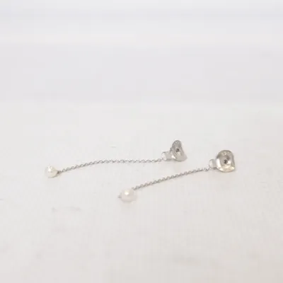 Örhängen (Silverfärgad, Vit) Silver