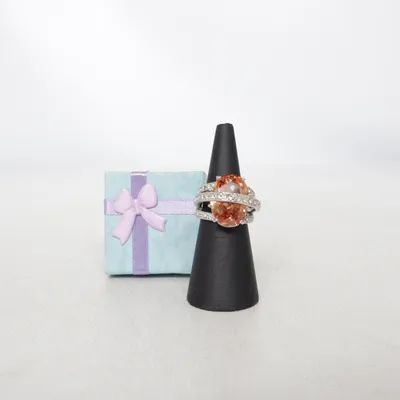 Bague (Orange, Argent) Métal inconnu