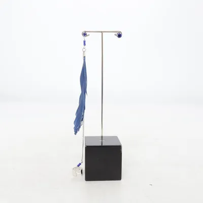 Earrings (Blue, Silver) from Fashion by Glitter Unknown metal