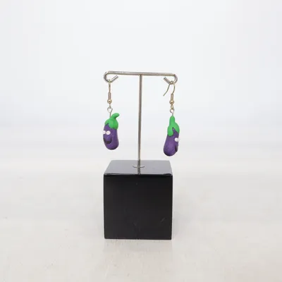 Boucles d'oreilles (Violet, Vert) Métal inconnu